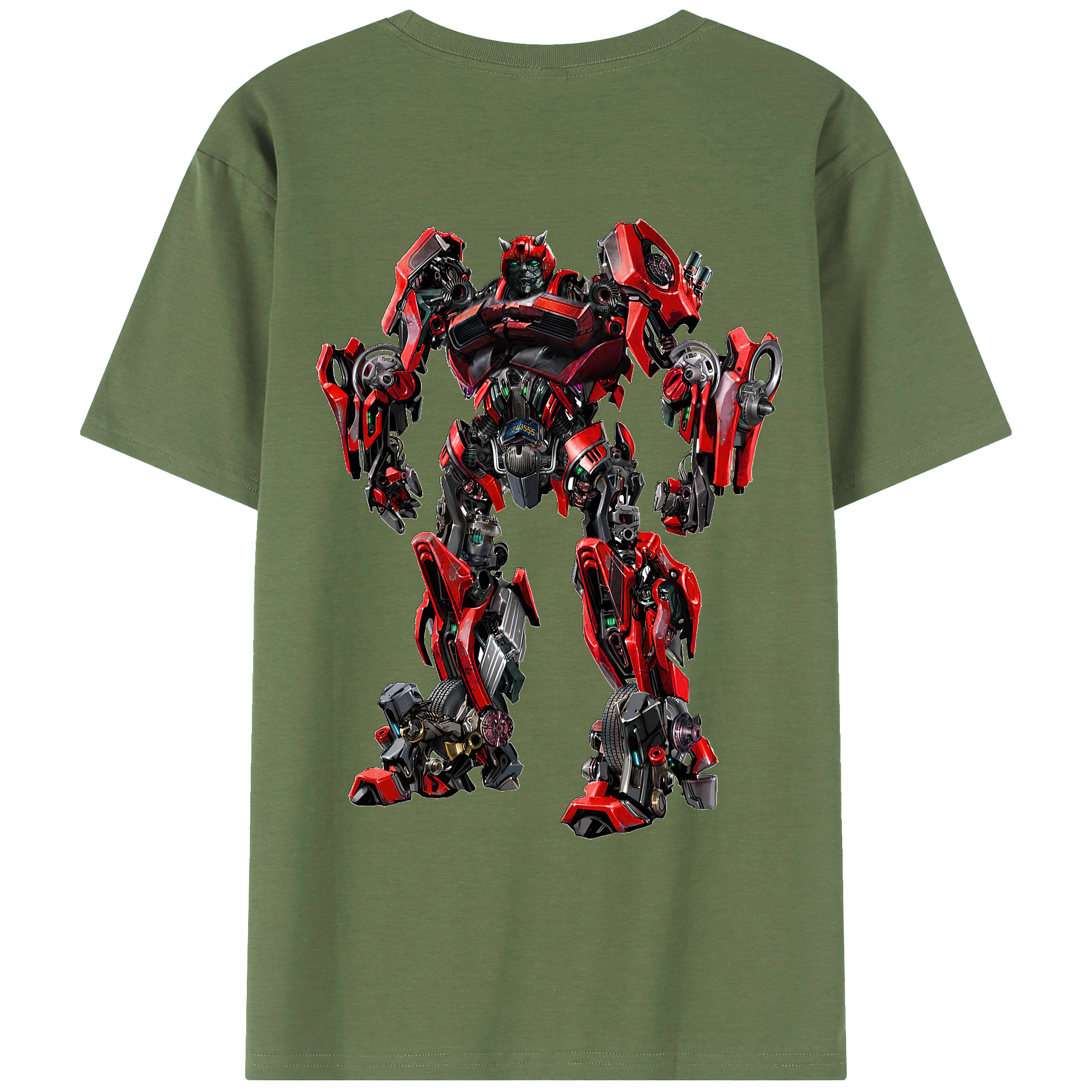 （画像用） Transformers トランスフォーマー 綿100％ メンズ半袖Tシャツ（バックプリント） 通気性